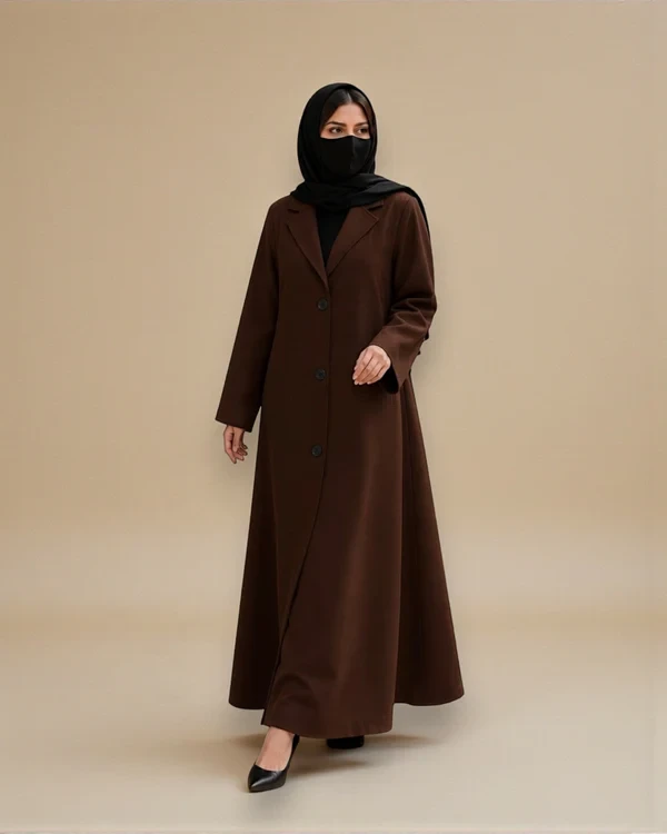 Coat Abaya With Lapel Collar